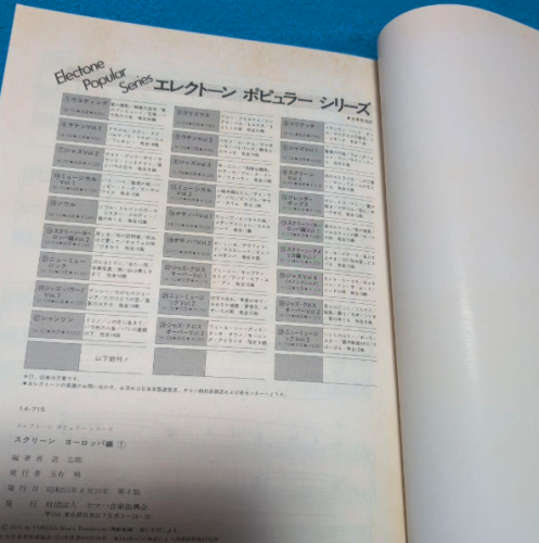 SCREEN Europe 1 Electone Popular Series 15-4